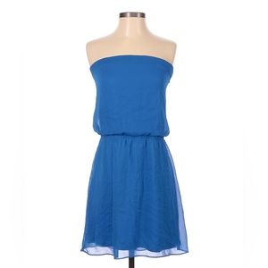 Express Blue Strapless Dress